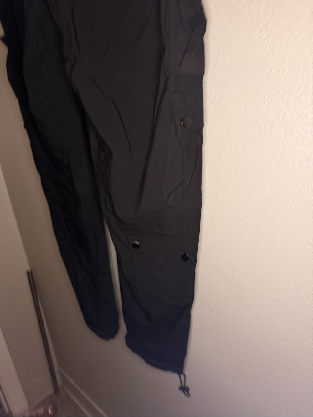 Men’s Rebel Minds Black Nylon Stacked Cargo Pants - Picture 3 of 4